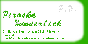 piroska wunderlich business card